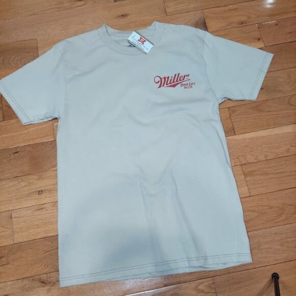 Miller High Life Girl In Moon Print Mens S Graphic T-Shirt Cream Vintage NEW - Picture 8 of 8